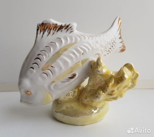 Статуэтка карась Дулево Фарфор СССР 1950-е г. люкс