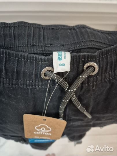 Брюки с карманами хлопок 140