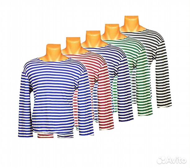 Тельняшки с длинным рукавом, хлопок