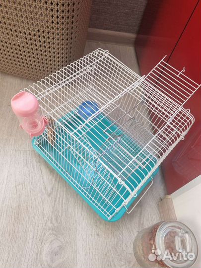 Клетка для джунгарского хомяка+корм и наполнители