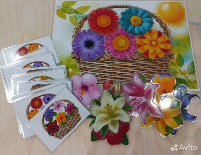Корзинка с цветами по образцу