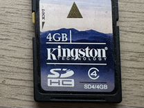 Карта памяти 4Gb Kingston SD HC Class 4