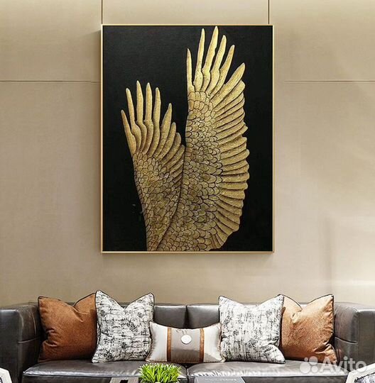 Стильные картины с поталью Золото