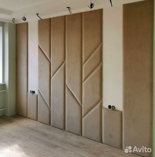 Мягкие стеновые панели, кровати, изголовья