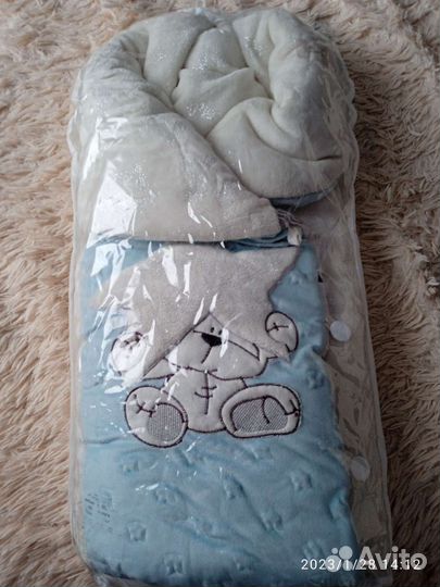 Конверт на выписку для мальчика зимний