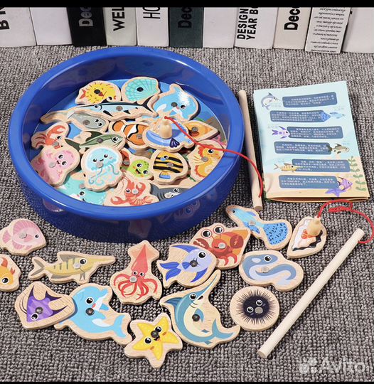 Игрушка рыбалка деревянная