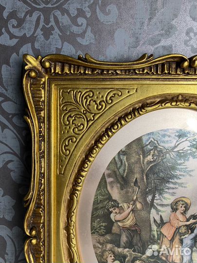 Картина печать на меди Испания винтаж