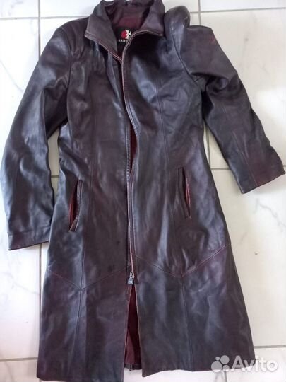Плащ женский кожа