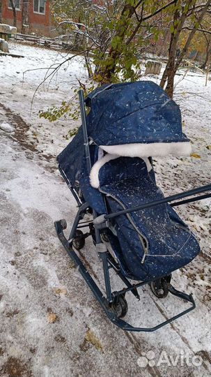 Санки Ника 7 колеса-полозья