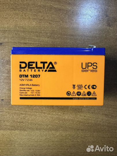 Аккумулятор для ибп Delta Battery DTM 1207 12V 7Ah