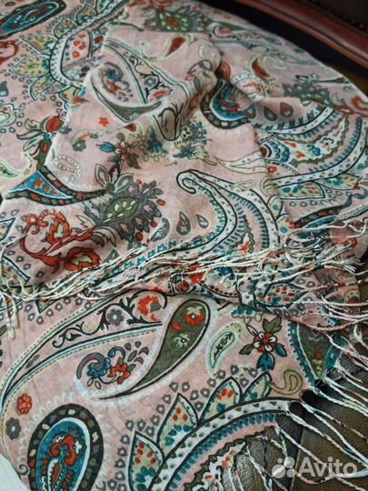 Палантин etro хлопок/шерсть италия