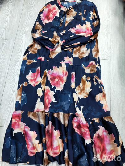 Платье ярусное с цветочным принтом италия 42-52