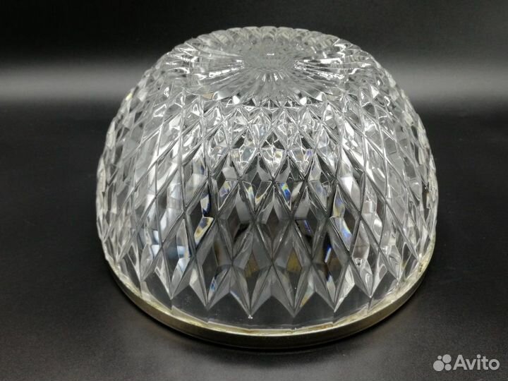 Ваза для фруктов салатник хрусталь обод мельхиор