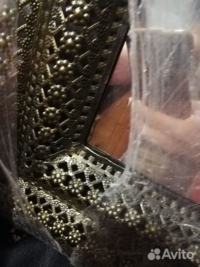 Медное зеркало ажурная рама металл 55x45 см новое