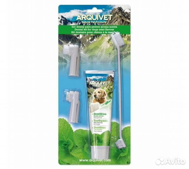 Зубная паста, зубные щетки для собак. Набор