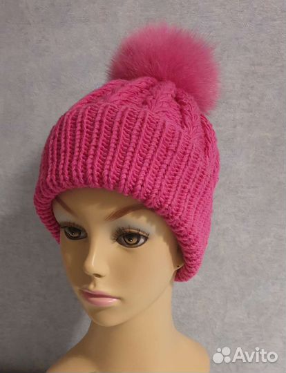 Шикарная новая шапка с песцом ручная работа