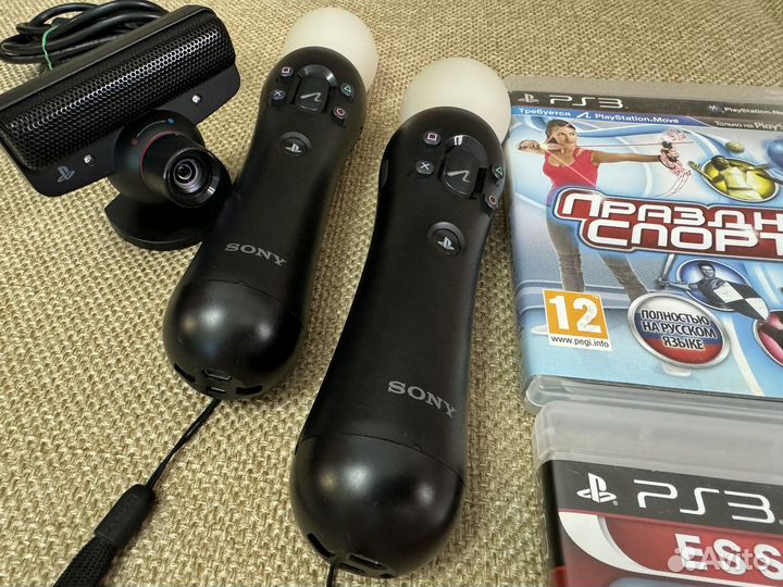 PS Move комплект 2 мувика 1 камера 2 диска