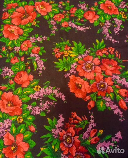 Павловопосадский шерстяной платок (Новый)