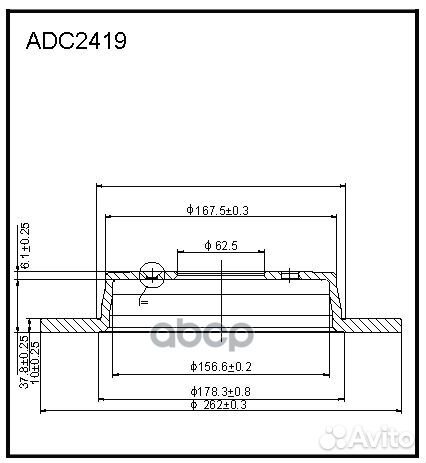 Диск тормозной ADC2419 allied nippon