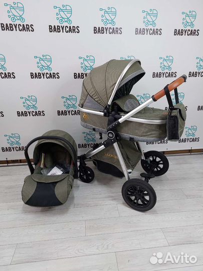 Коляска 3 в 1 Luxmom хаки