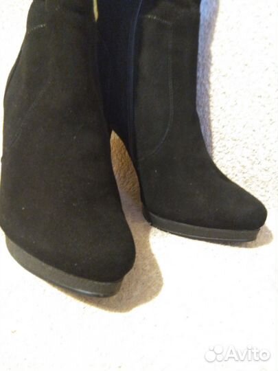 Зимние женские сапоги натуральная замша 36