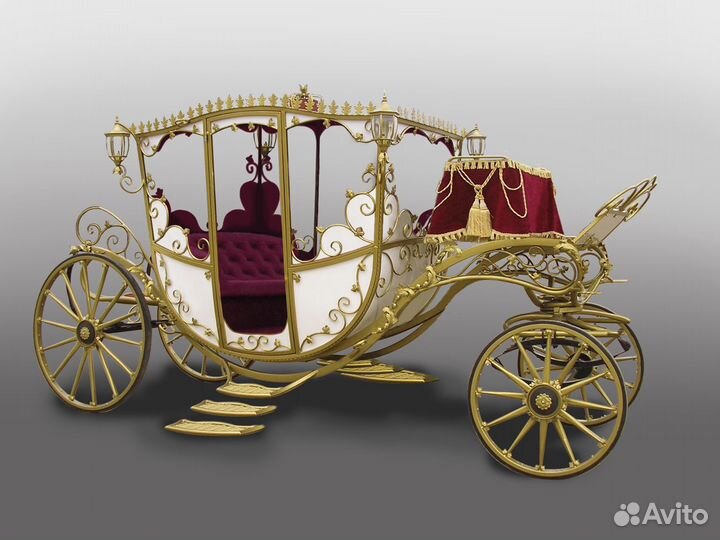 Кованая карета-карусель с лошадкой для детей. маф