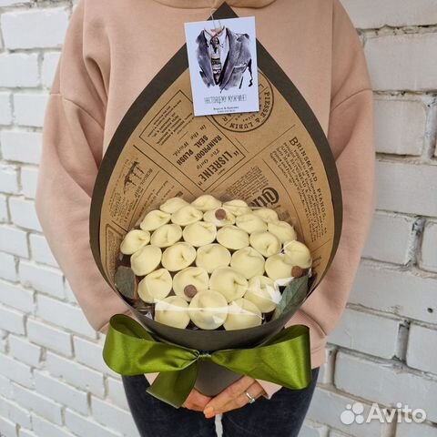 Шоколадные пельмени, сладкие съедобные букеты