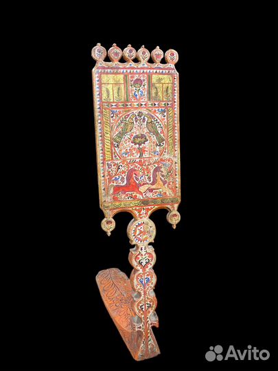 Старинная Северодвинская прялка на золоте 19 век