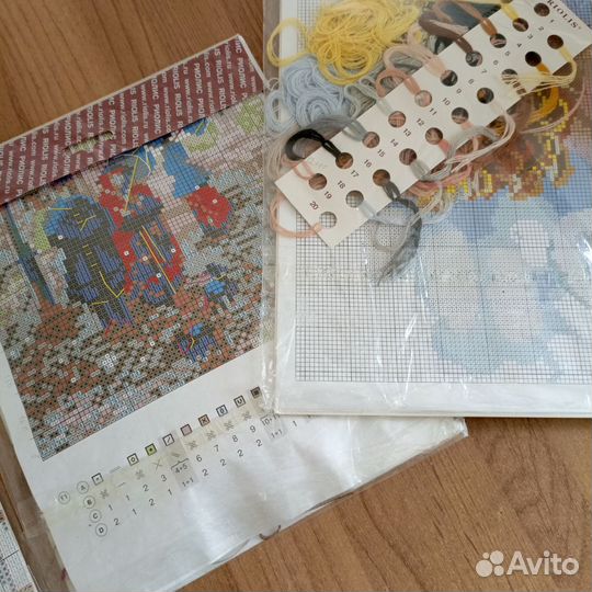 Вышивка крестом 2 шт остатки наборов