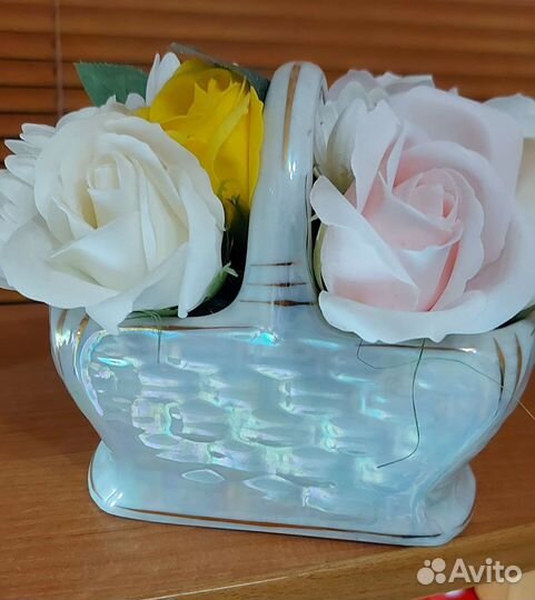 Фарфоровая корзинка ГДР