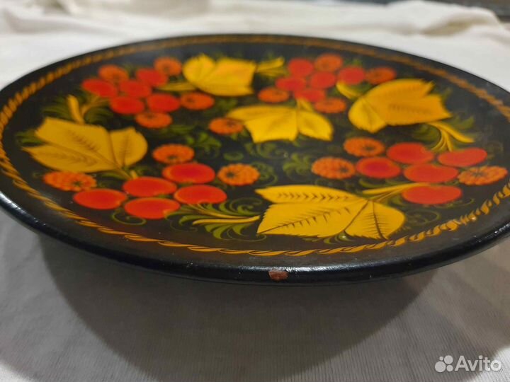 Тарелка-панно 25 см Липецкие узоры СССР