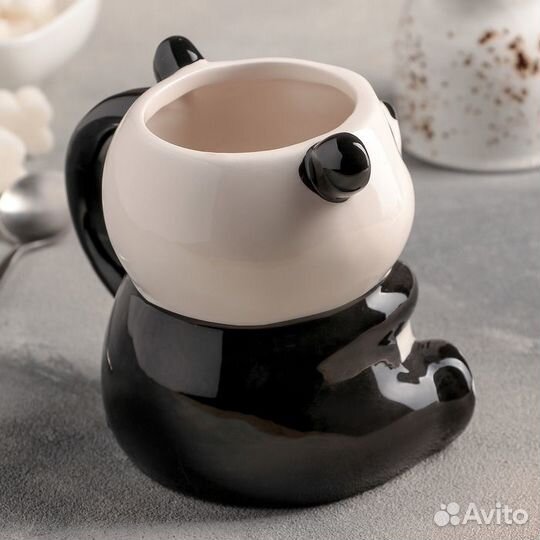 Кружка керамическая 'Панда', 480 мл, цвет белый и