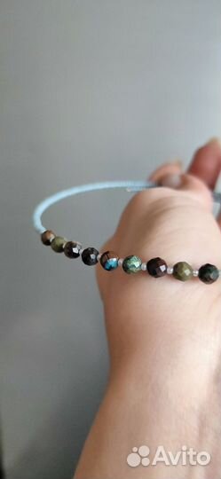 Чокер с натуральным камнем варисцитом