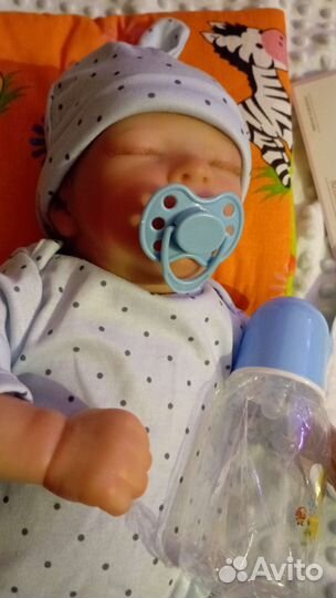 Кукла реборн мальчик с плюшка, ручной работы