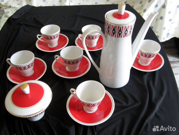 Сервиз кофейный, номерной. Freiberger, гдр. Винтаж