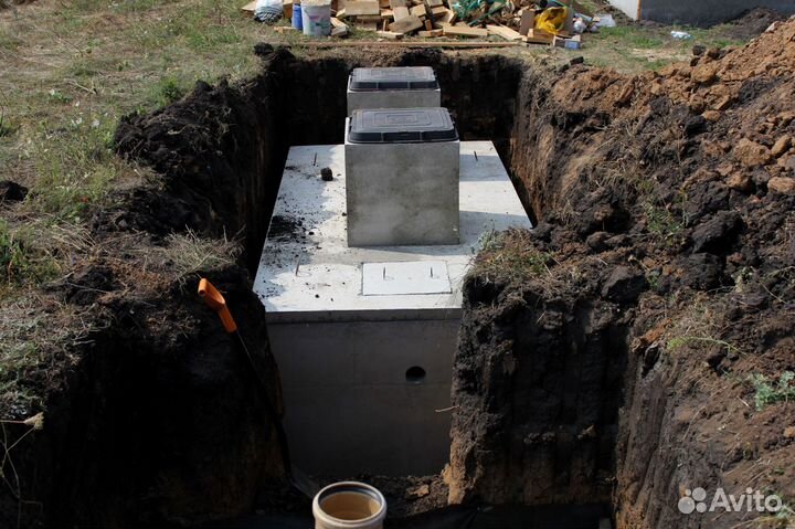 Септик из бетонных колец под ключ с установкой