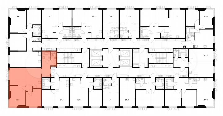 2-к. квартира, 66,5 м², 9/25 эт.