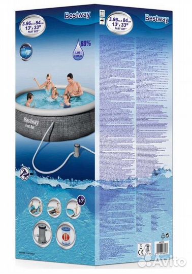 Бассейн Bestway Fast Set 57376 396х84 см 7340 л