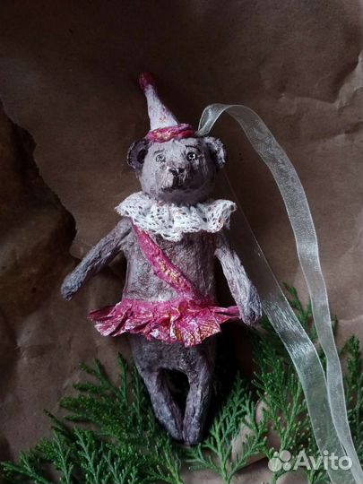 Винтажные елочные игрушки папье-маше