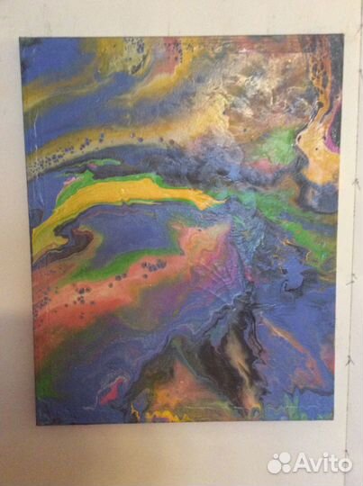 Картины в технике флюид— арт