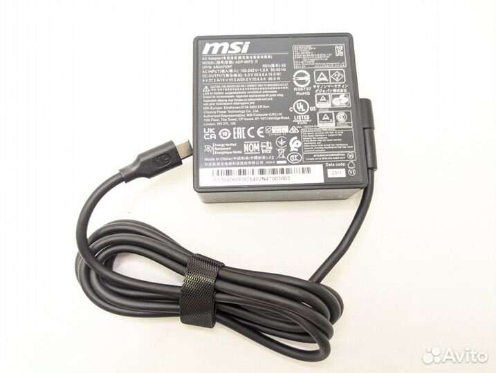 Блок питания ADP-90FE D MSI 20V 4.5A 90W Type-C