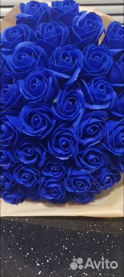 Синие мыльные розы букет доставка
