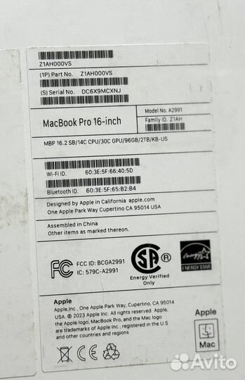 Macbook Pro 16 M3 Max 96GB/2TB в наличии