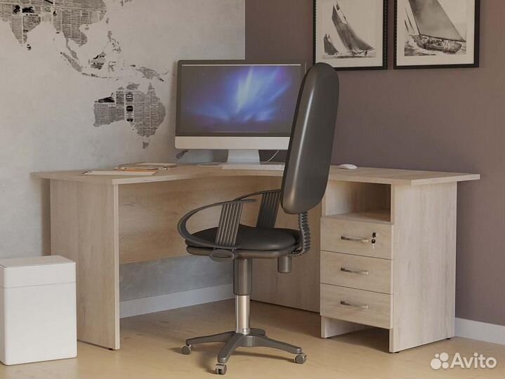 Угловой стол с тумбой Рубин 41 563 для офиса