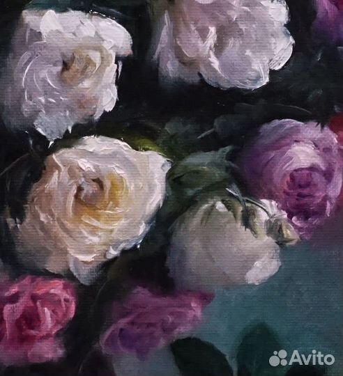 Картина маслом на холсте цветы на заказ