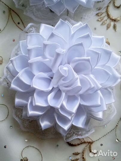 Банты для волос белые