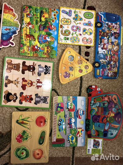 Деревянные пазлы вкладыши