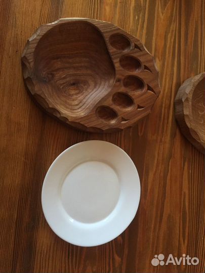Тарелки деревянные дуб медвежья лапа