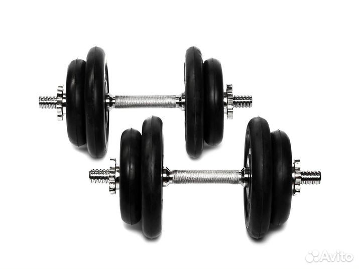 Обрезиненные гантели разборные 17кг