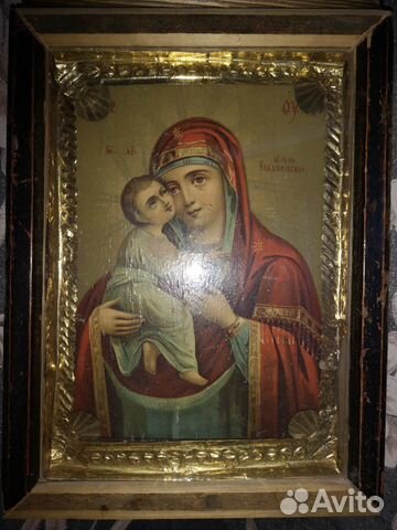Старинная икона «Богоматерь Владимирская»